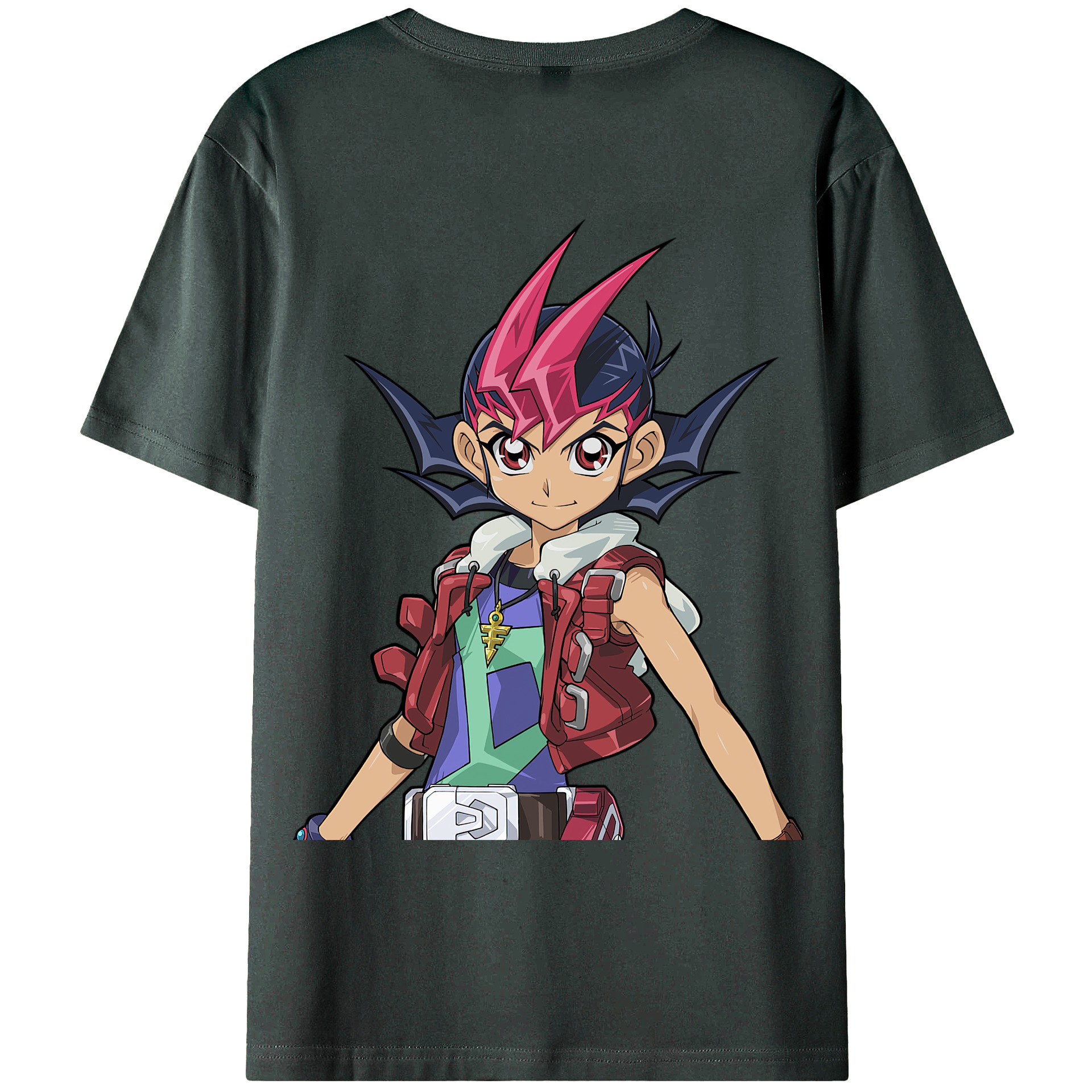 （画像用） 遊☆戯☆王 Yu-Gi-Oh! 綿100％ メンズ半袖Tシャツ（バックプリント） 通気性